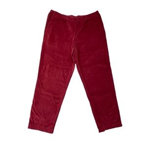 Alfred Dunner Corduroy Burgundy Velvet Pants